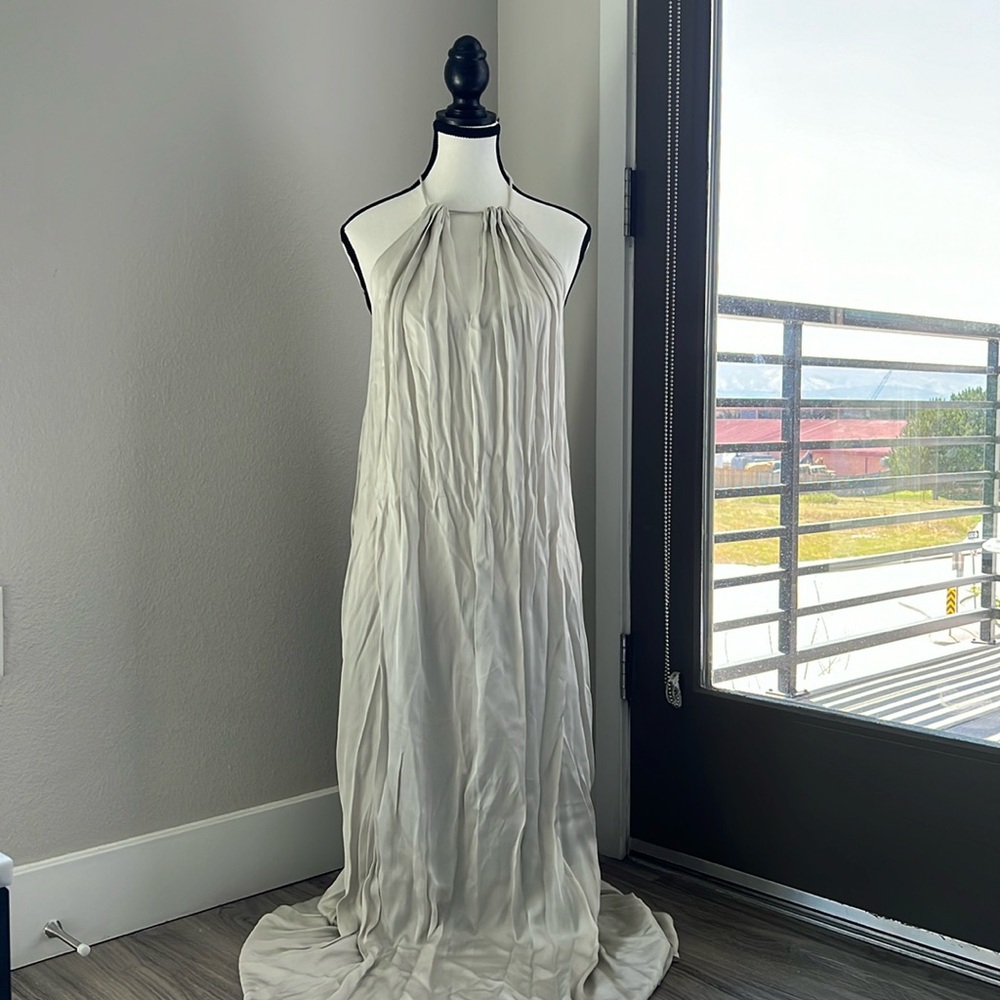 Beautiful Halter Satin Maxi Dress